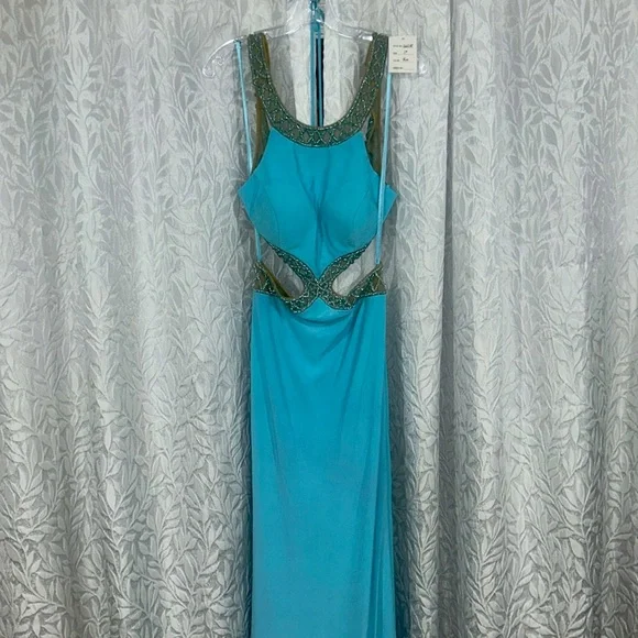 Dresses | Light Baby Blue Prom Bridesmaid Formal Size 6 Open Back Beaded W Scrunch Dress | Poshmark Dresses | Light Baby Blue Prom Bridesmaid Formal Size 6 Open Back Beaded W Scrunch Dress | Poshmark